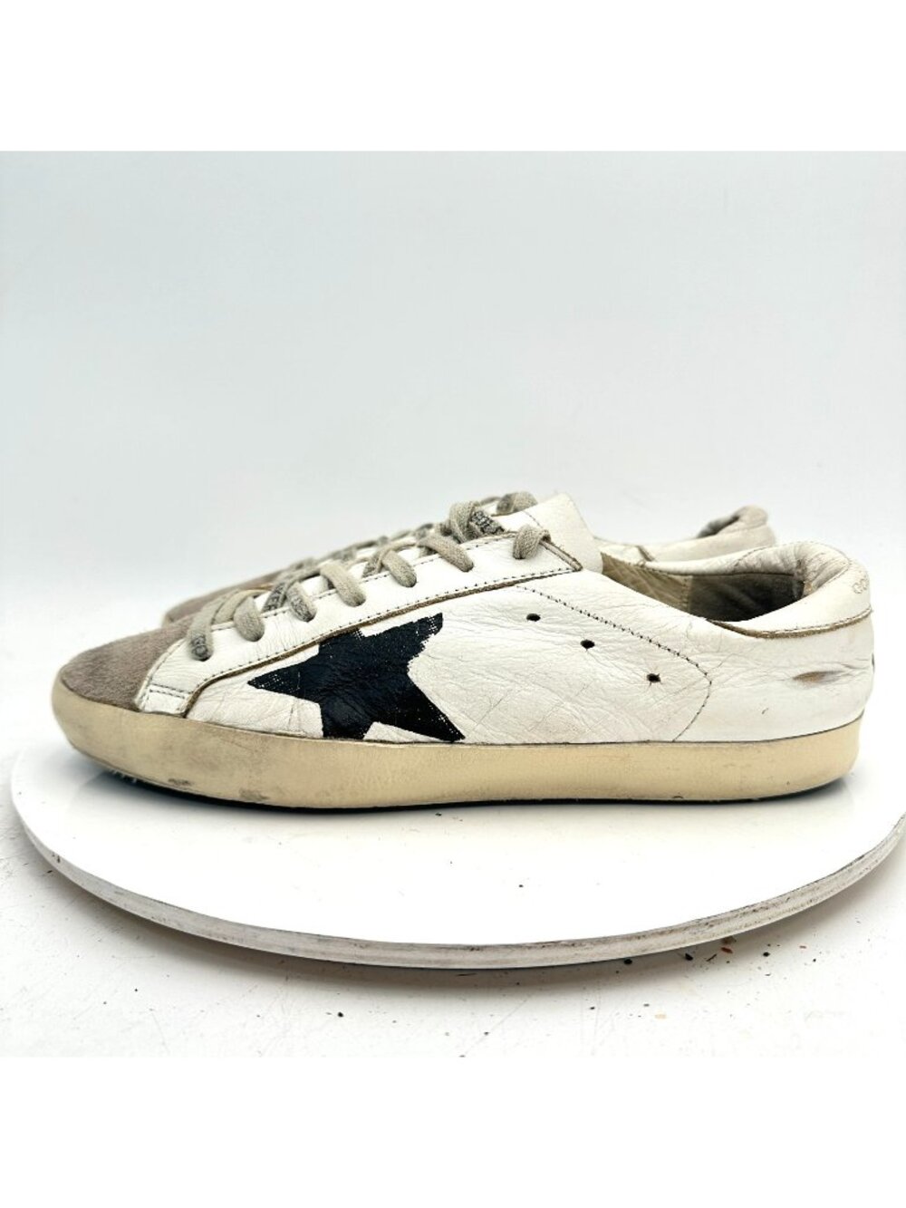 Golden Goose Men Size EU 40 US 7 White Black Leather Suede Low Top Casual Shoes
